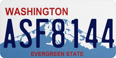 WA license plate ASF8144