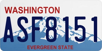 WA license plate ASF8151