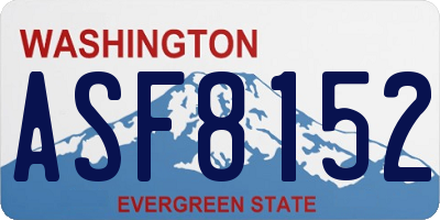WA license plate ASF8152