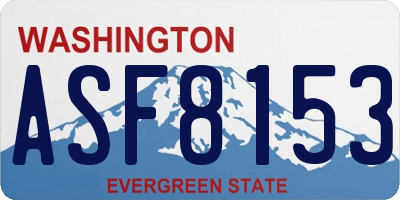 WA license plate ASF8153