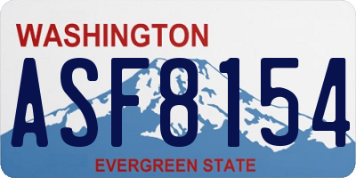 WA license plate ASF8154
