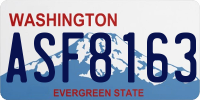 WA license plate ASF8163