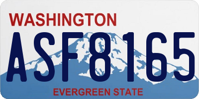 WA license plate ASF8165
