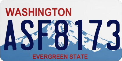 WA license plate ASF8173