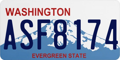 WA license plate ASF8174