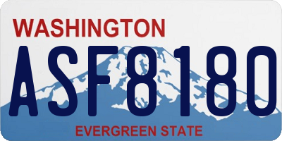 WA license plate ASF8180