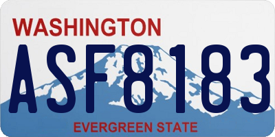 WA license plate ASF8183