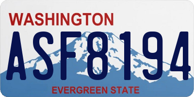 WA license plate ASF8194