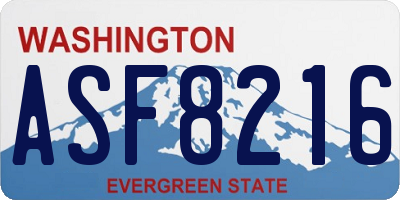 WA license plate ASF8216