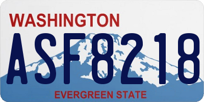 WA license plate ASF8218