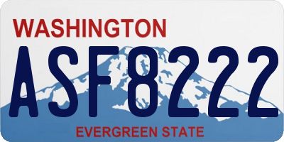 WA license plate ASF8222