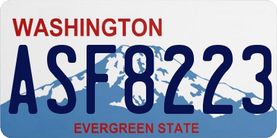 WA license plate ASF8223