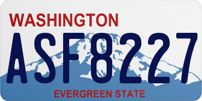 WA license plate ASF8227