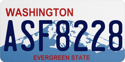WA license plate ASF8228