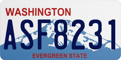 WA license plate ASF8231