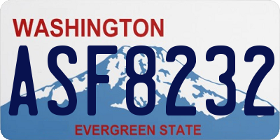 WA license plate ASF8232