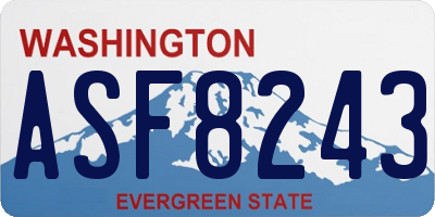 WA license plate ASF8243