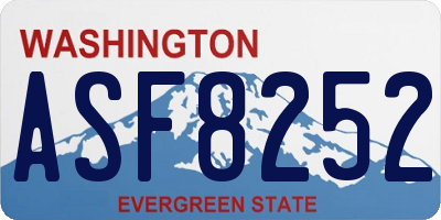 WA license plate ASF8252