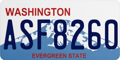 WA license plate ASF8260