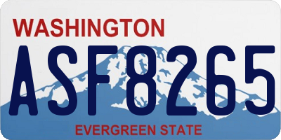 WA license plate ASF8265