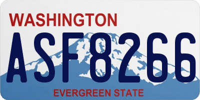 WA license plate ASF8266