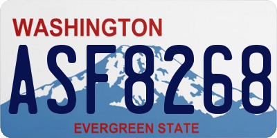 WA license plate ASF8268