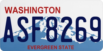 WA license plate ASF8269