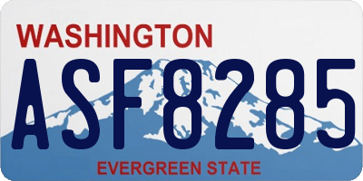 WA license plate ASF8285