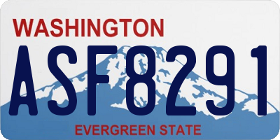 WA license plate ASF8291