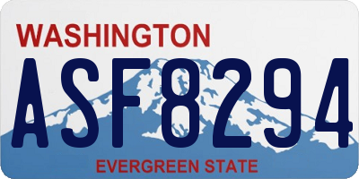 WA license plate ASF8294