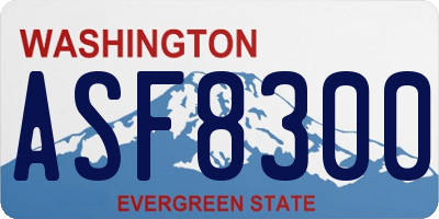 WA license plate ASF8300