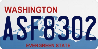 WA license plate ASF8302