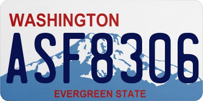 WA license plate ASF8306