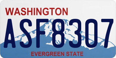WA license plate ASF8307