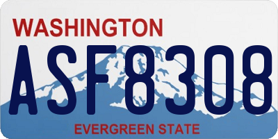 WA license plate ASF8308