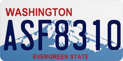 WA license plate ASF8310