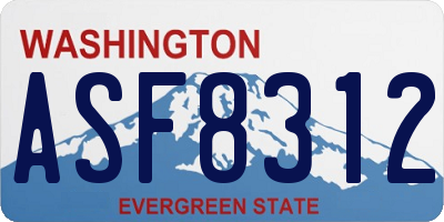 WA license plate ASF8312