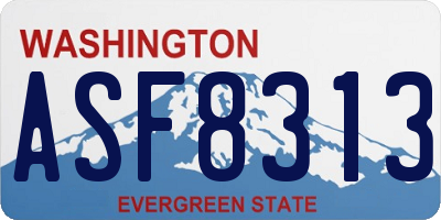 WA license plate ASF8313