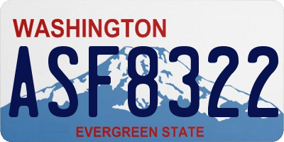 WA license plate ASF8322