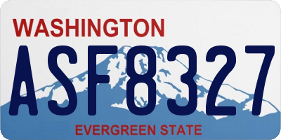 WA license plate ASF8327