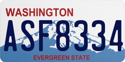 WA license plate ASF8334