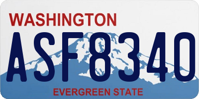 WA license plate ASF8340