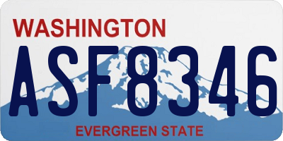 WA license plate ASF8346