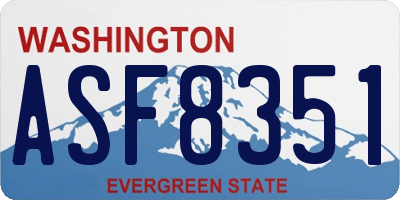WA license plate ASF8351