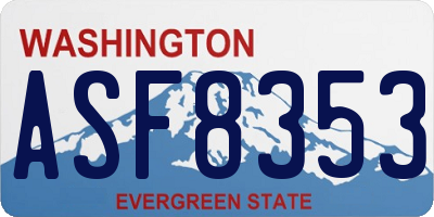 WA license plate ASF8353