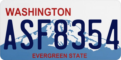WA license plate ASF8354
