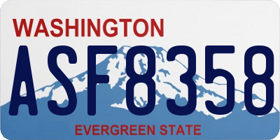 WA license plate ASF8358