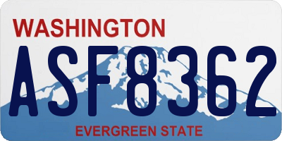 WA license plate ASF8362