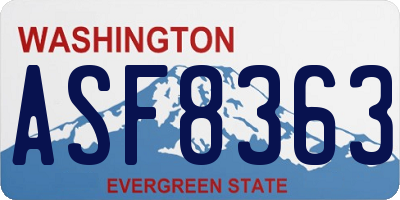 WA license plate ASF8363