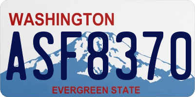 WA license plate ASF8370